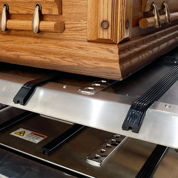 Casket on DD2000-XLC's glide strips